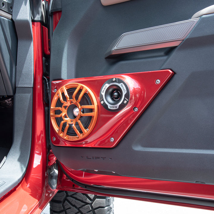 Ford Bronco 6th GEN Loaded Front Door 6.5" Speakers and 3.78" Tweeter Speaker Panels Package