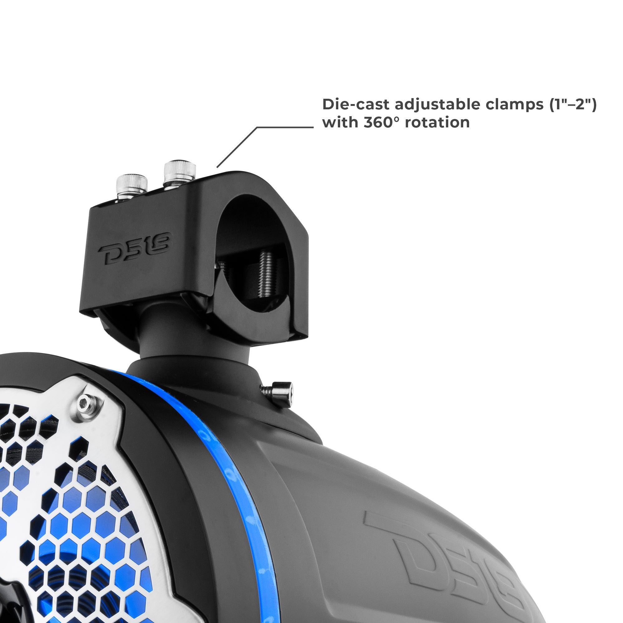 NXL 10" Neodymium Marine and Powersports Towers with Built-in Passive Radiator, 1" Driver and LED RGB Lights 300 Watts Rms