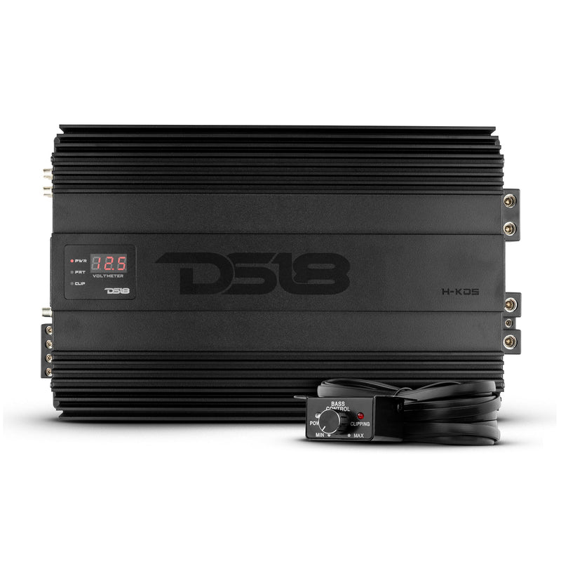 HOOLIGAN KO 1-Channel Amplifier with Voltmeter 5000 Watts Rms @ 1-Ohm Made In Korea Black