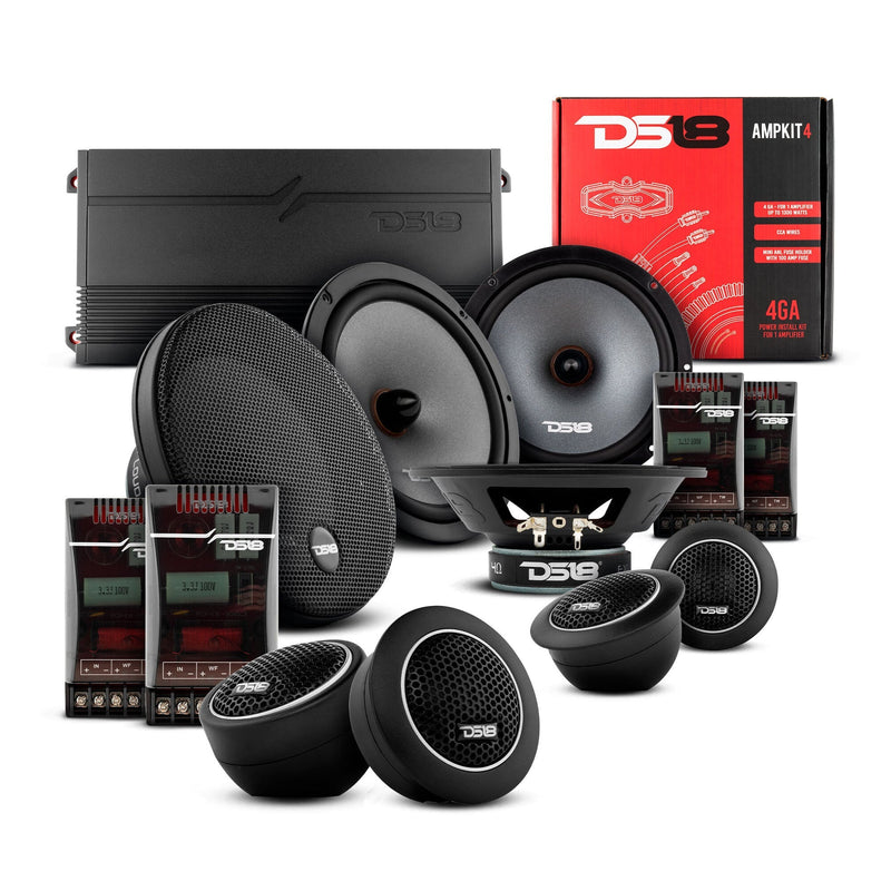 DS18 2008-2019 Honda Accord Front and Back Doors Speakers Best Upgrade/Replacement Package 1800 Watts