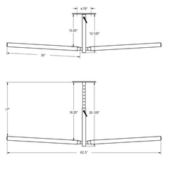 Hi-Port 2 | Ladder Adjustable Ceiling Storage Rack | Double | Holds 150 lbs