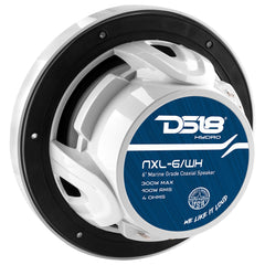 NXL 6.5" 2-Way Coaxial Marine Speaker With LED RGB Lights 100 Watts Rms 4-Ohm -White