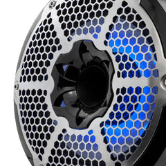 NXL 10" Neodymium Marine and Powersports Towers with Built-in Passive Radiator, 1" Driver and LED RGB Lights 300 Watts Rms -Red