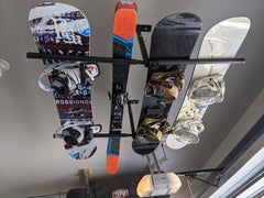 Hi-Port 2 | Ski & Snowboard Adjustable Ceiling Storage Rack | Double | Holds 150 lbs